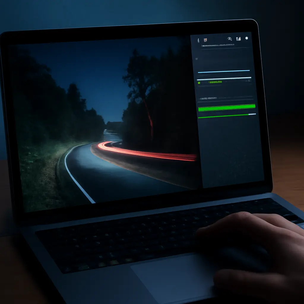 Úpravy v editoru noční fotografie Grafické úpravy noční fotografie na monitoru