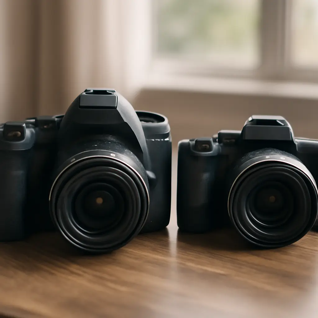 Porovnání zrcadlovky a bezzrcadlovky položených vedle sebe